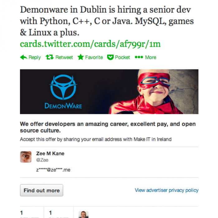 So you want to respond to a twitter job ad